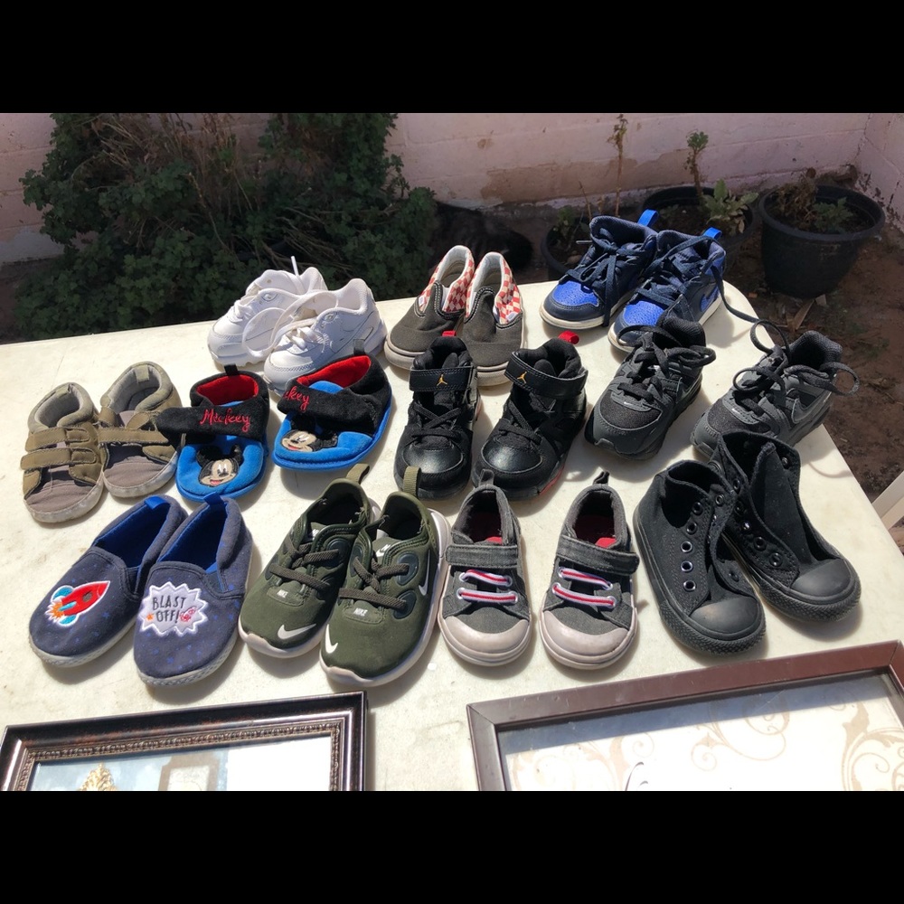 11 pairs of baby boy shoes